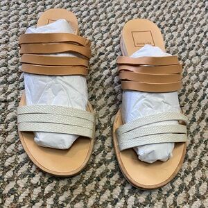 Dolce Vita Brown and Cream Women's Sandals